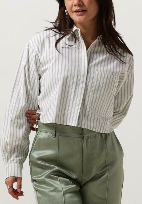 Witte COLOURFUL REBEL  ALIYA STRIPED CROPPED  BLOUSE - large