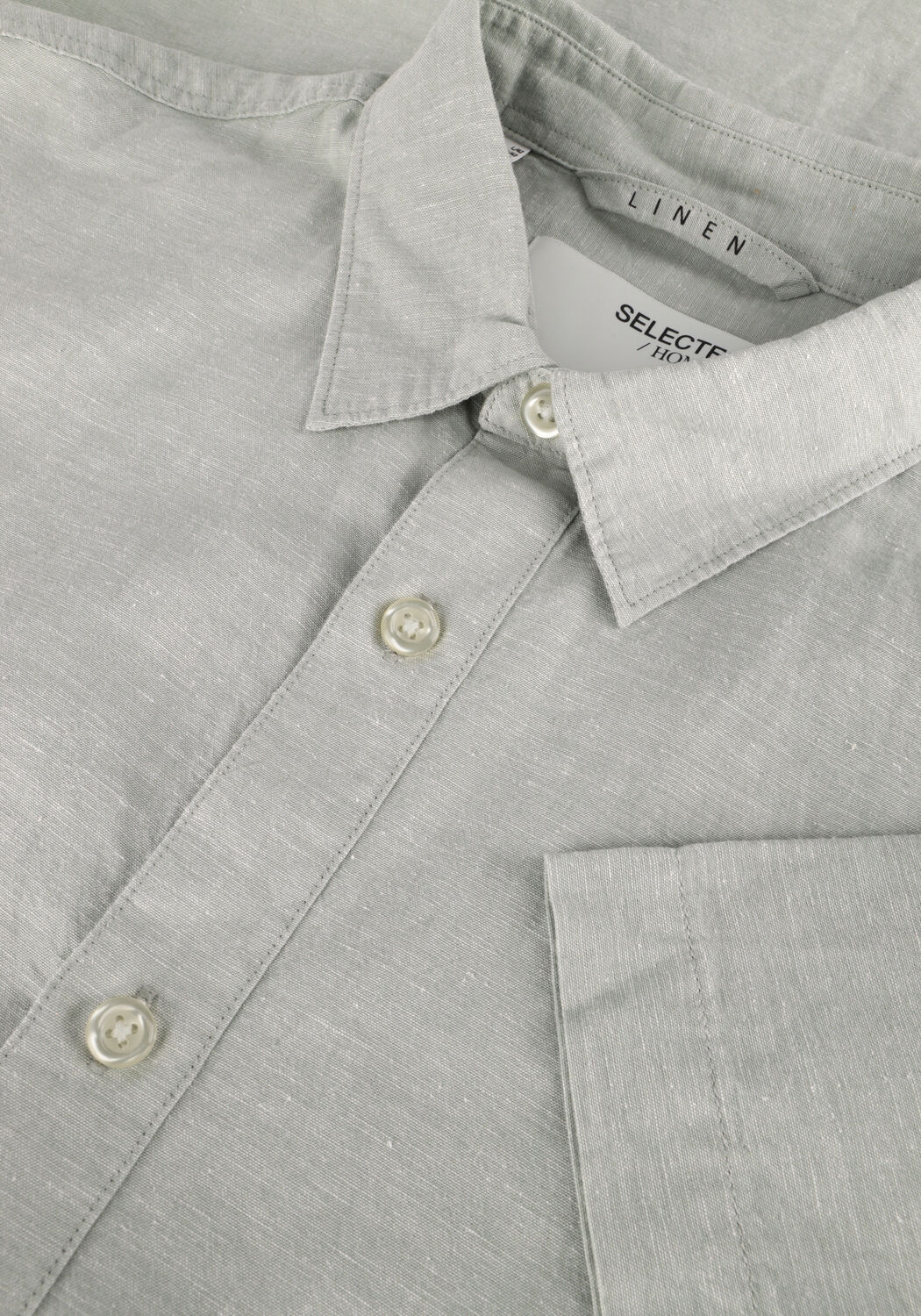 SELECTED MEN Chemise d&eacute;contract&eacute; SLHREG-SUN SHIRT SS NOOS Gris clair - large