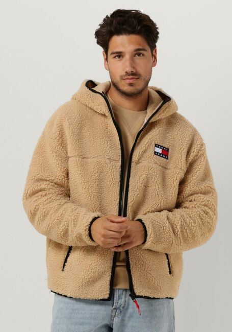 TOMMY JEANS Gilet TJM SHERPA ZIP THRU HOODIE en camel - large