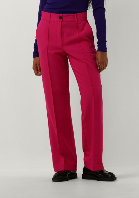 JANSEN AMSTERDAM Pantalon WQ417 WOVEN WIDE LONG PANTS en rose - large
