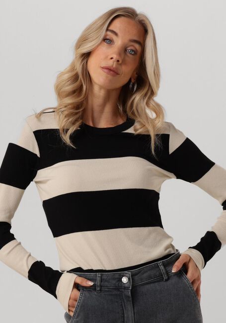 PENN & INK LONGSLEEVE BIG STRIPE Hauts & T-shirts en beige - large