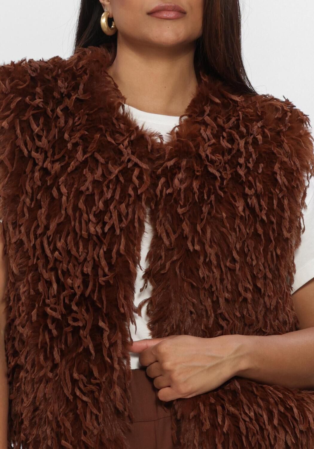 NUKUS Gilet MILA GILET FEATHER en marron - large