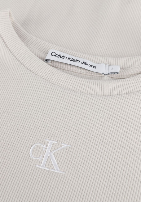 CALVIN KLEIN Robe midi CK RIB LONG T-SHIRT DRESS Blanc - large