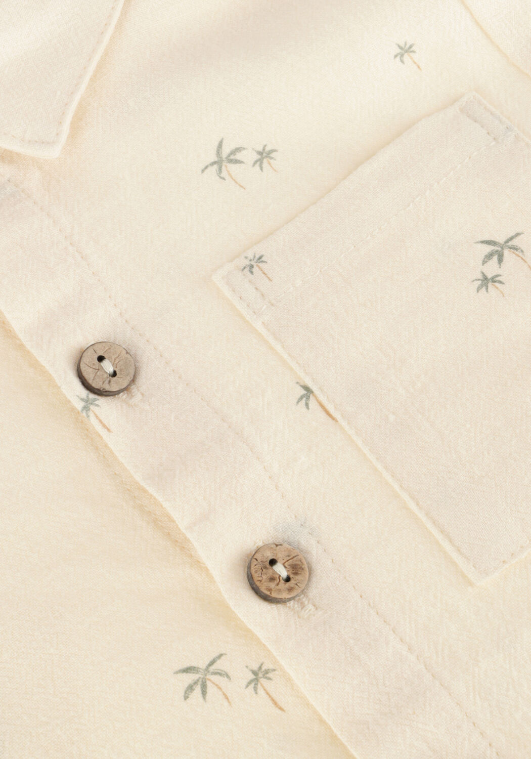 RYLEE + CRU Chemise d&eacute;contract&eacute; COLLARED SHORT SLEEVE SHIRT PALM en beige - large