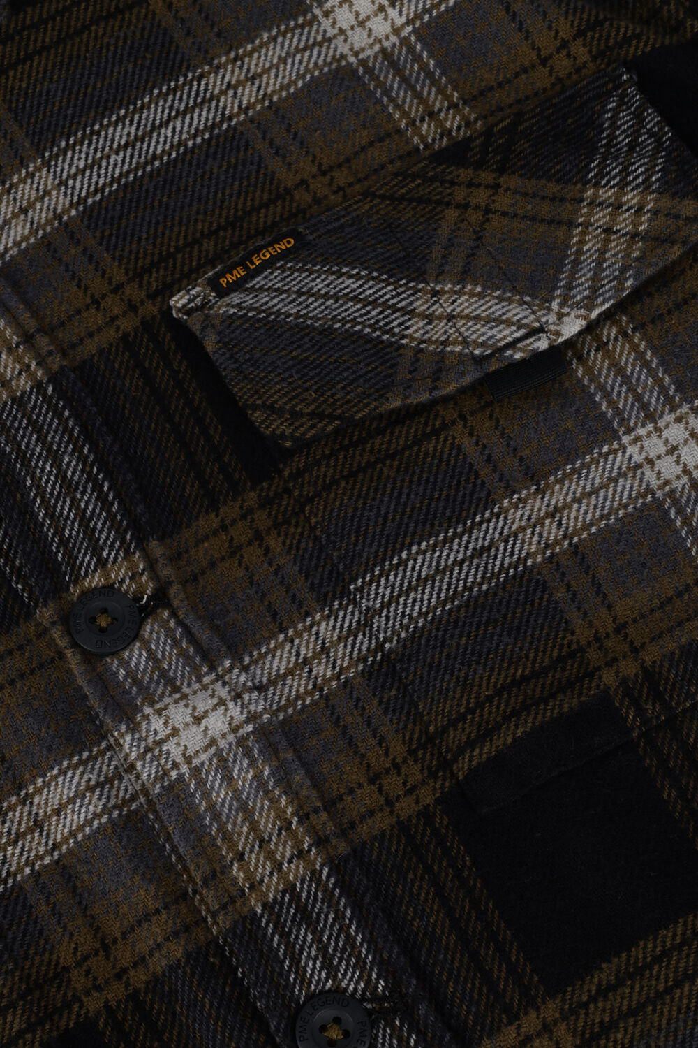 Zwarte PME LEGEND Overshirt LONG SLEEVE SHIRT CTN HEAVY FLANEL CHECK - large