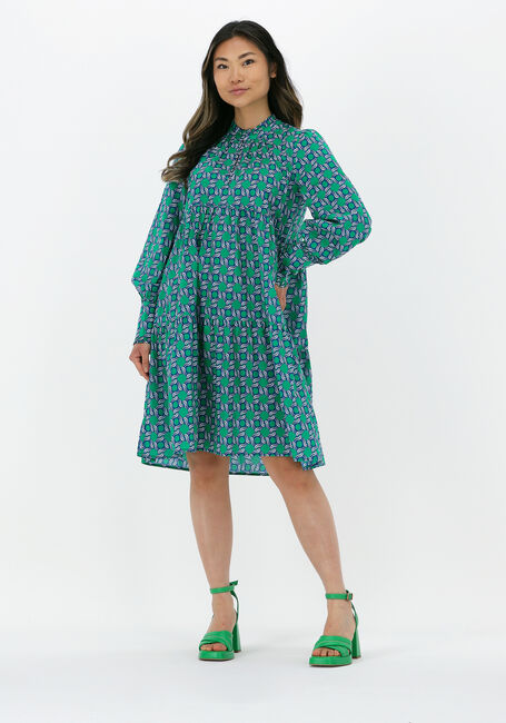 Groene DEA KUDIBAL Mini jurk KINDRA NS (CO) - DRESS WITH BALLOON SLEEVES - large