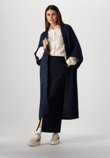 SUMMUM Gilet KIMONO CARDIGAN RUSTIC MOHAIR BLEND KNIT en bleu - large