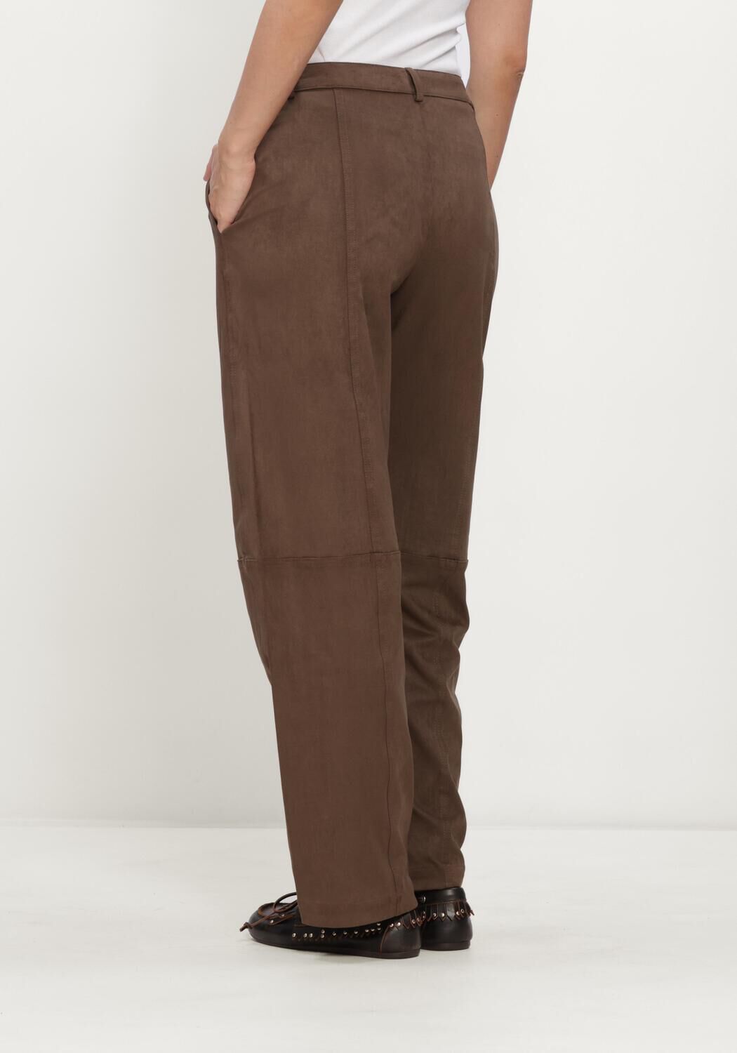 MINUS Pantalon MSALVA MID WAIST PANT en marron - large