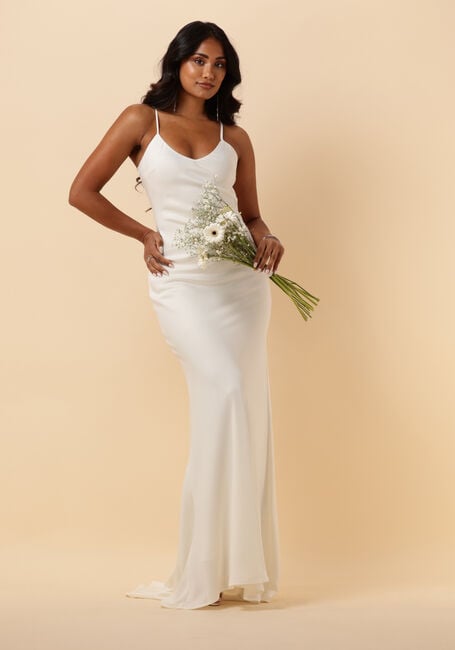Witte Y.A.S.  YASDOTTEA STRAP VNECK MAXI TRAIN DRESS - large