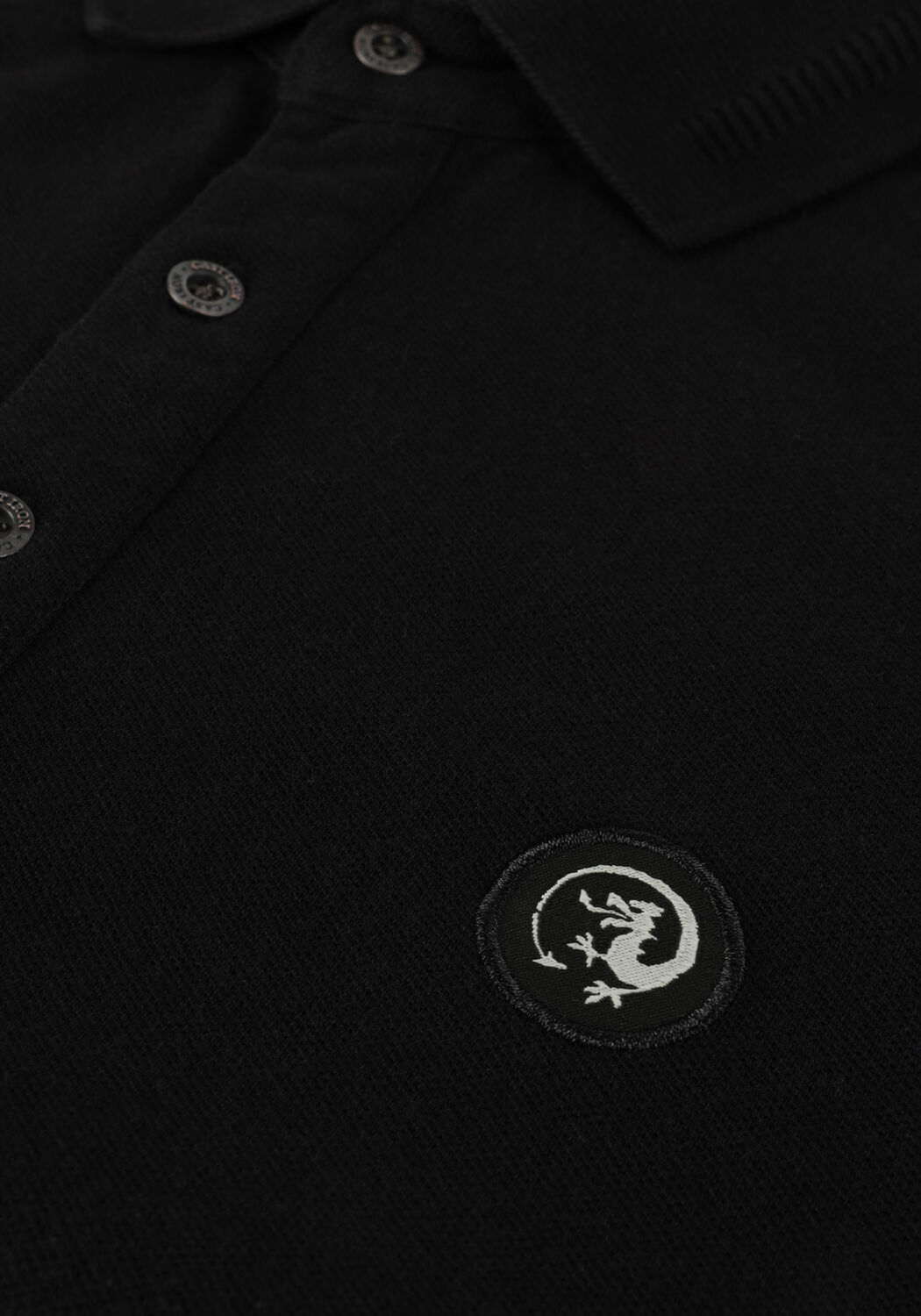 Zwarte CAST IRON Polo SHORT SLEEVE POLO ORGANIC COTTON PIQUE ESSENTIAL - large