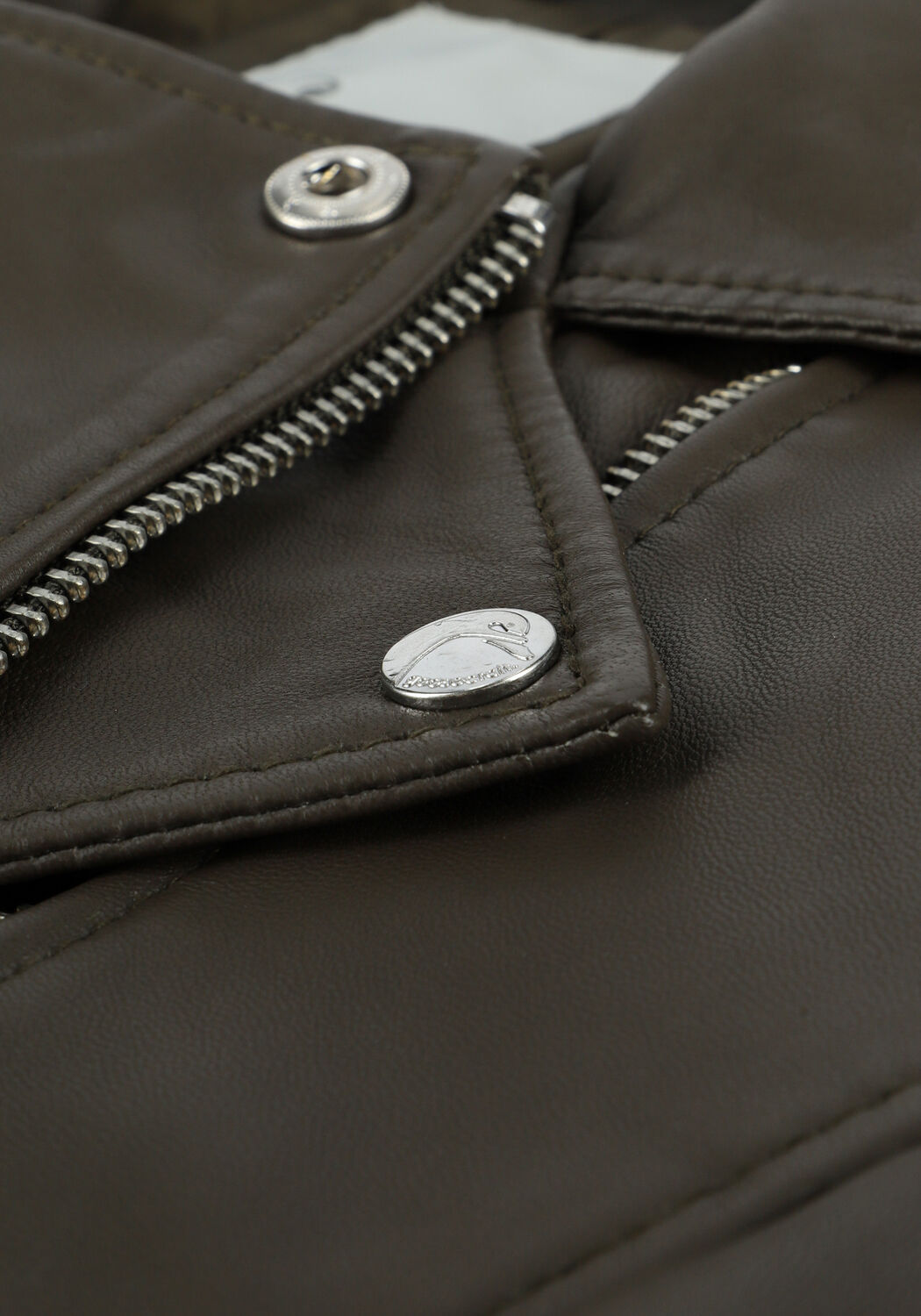 GOOSECRAFT Veste en cuir GC JULIA BIKER en vert - large