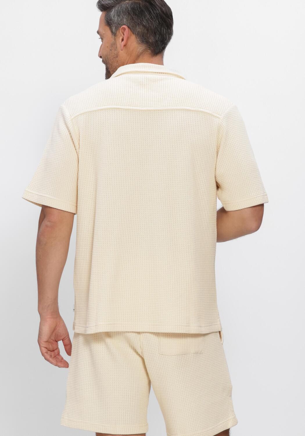 SHIWI Chemise d&eacute;contract&eacute; DEAN WAFFLE STRUCTURE SHORTSLEEVE en beige - large