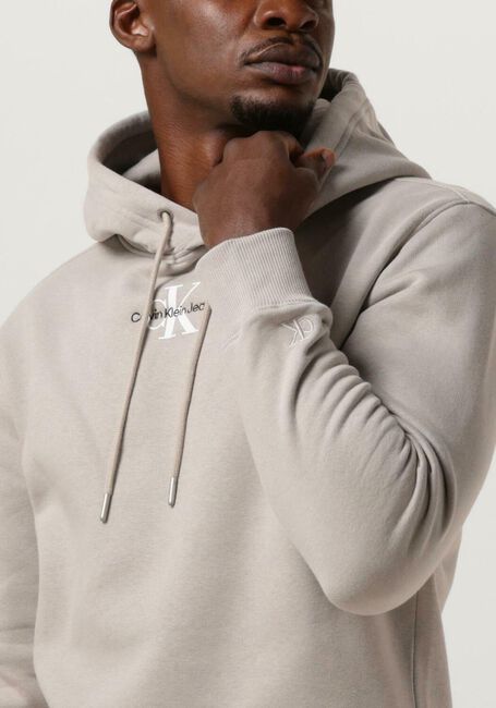 CALVIN KLEIN Pull MONOLOGO HOODIE en gris - large