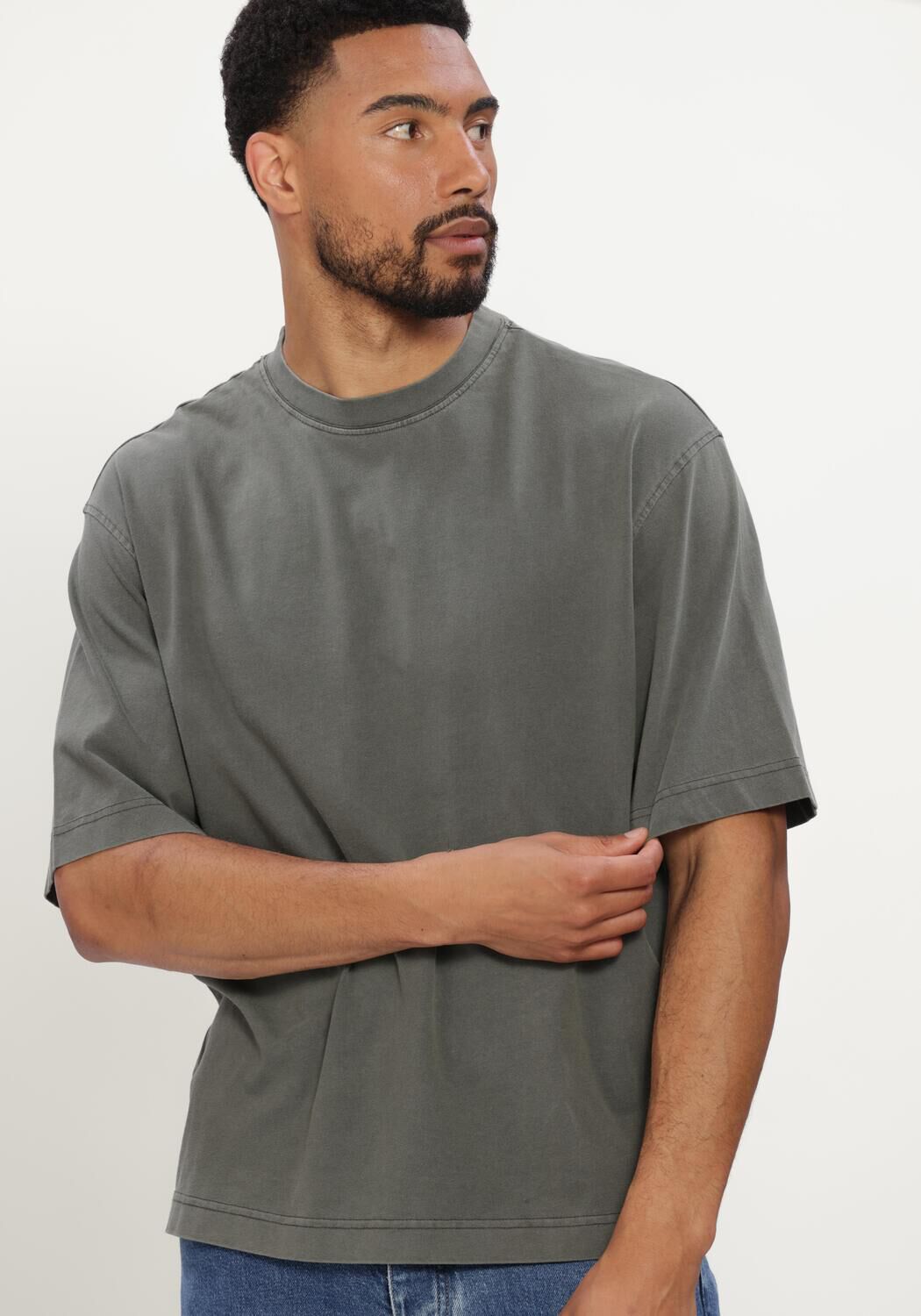 SELECTED MEN T-shirt SLHBOXYCORY SS O-NECK TEE Vert fonc&eacute; - large