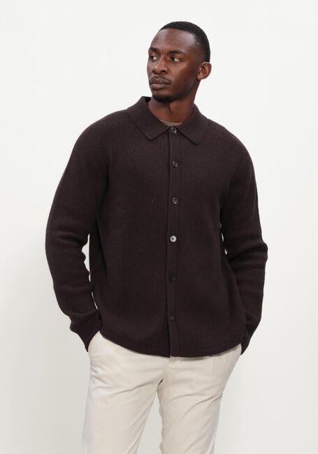 PROFUOMO Chemise d&eacute;contract&eacute; OVERSHIRT FULL BUTTON en marron - large