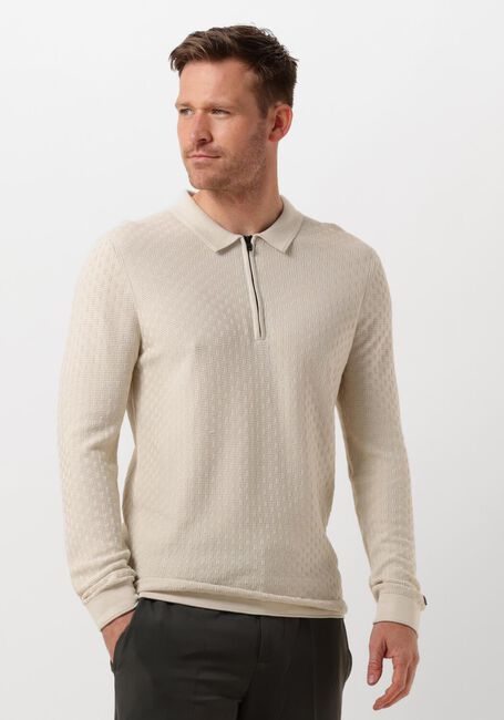 CAST IRON Polo LONG SLEEVE POLO COTTON MODAL en beige - large