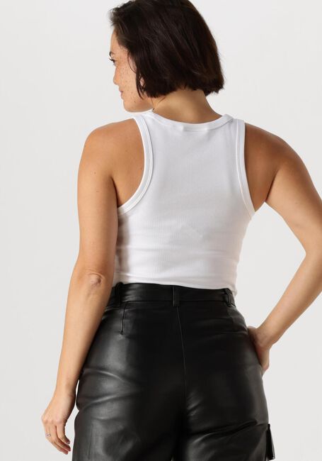 CALVIN KLEIN Haut WOVEN LABEL RIB TANK TOP en blanc - large