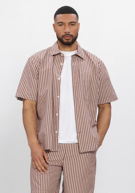 Beige SELECTED MEN Casual overhemd SLHRLXSTUART SEERSUCKER SS  SHIRT - large