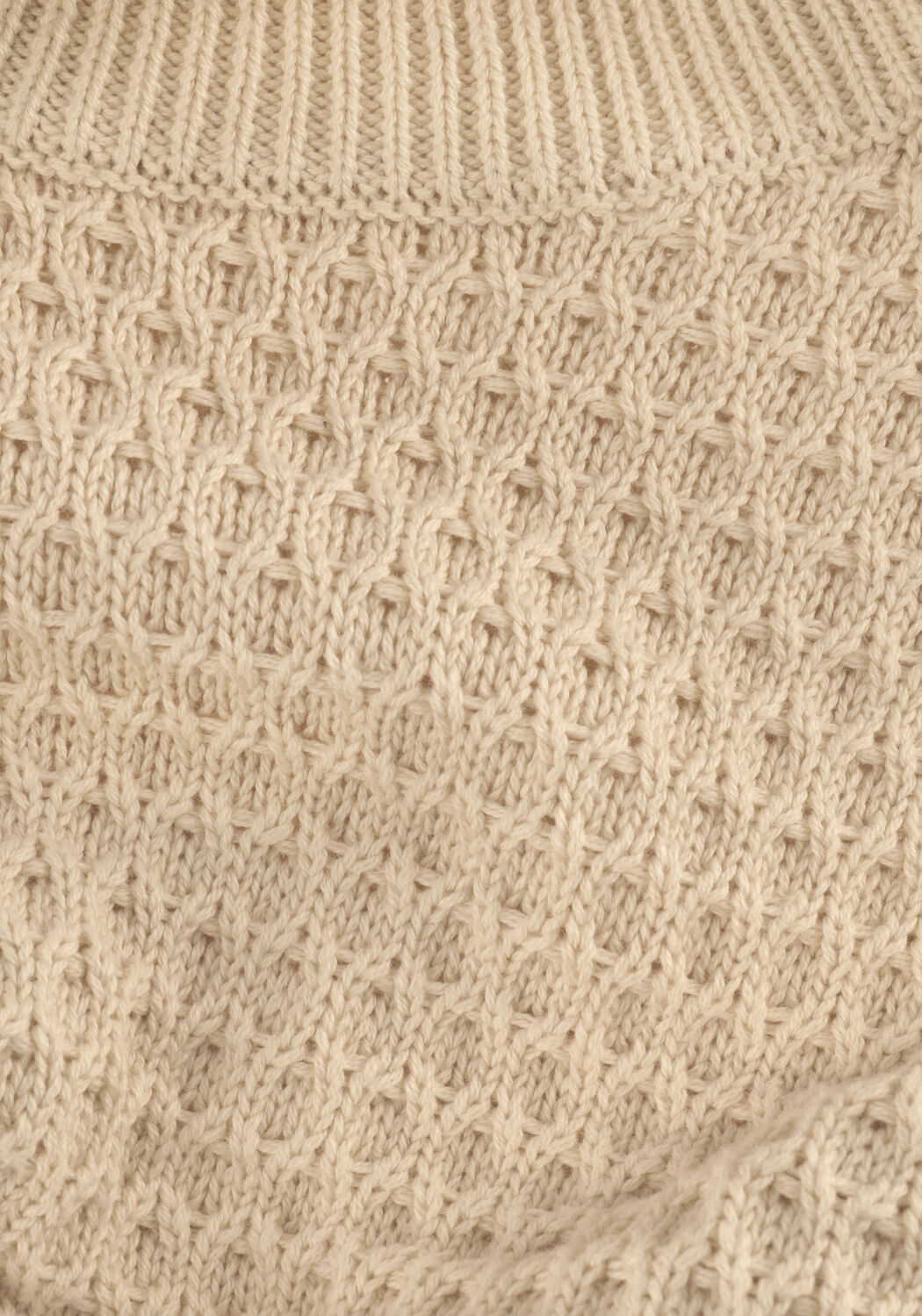 Creme SELECTED MEN Coltrui REMY LS KNIT ALL STU ROLL NECK W CAMP - large