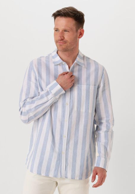 SCOTCH & SODA Chemise décontracté YARN-DYED LINEN BLEND STRIPED REGULAR FIT SHIRT Bleu clair - large