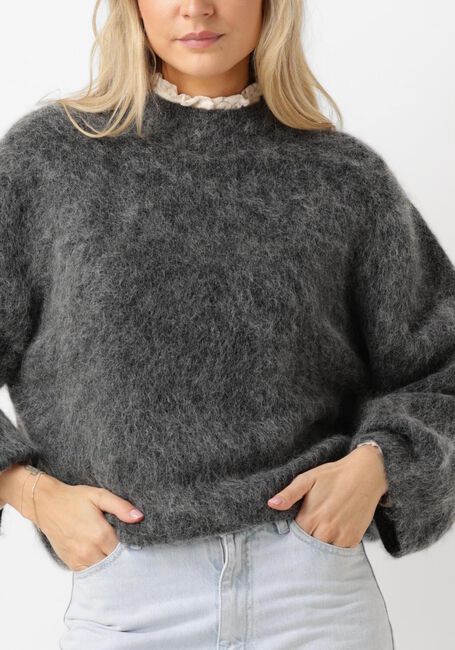 SECOND FEMALE Pull ANNELEEN KNIT O-NECK en gris - large