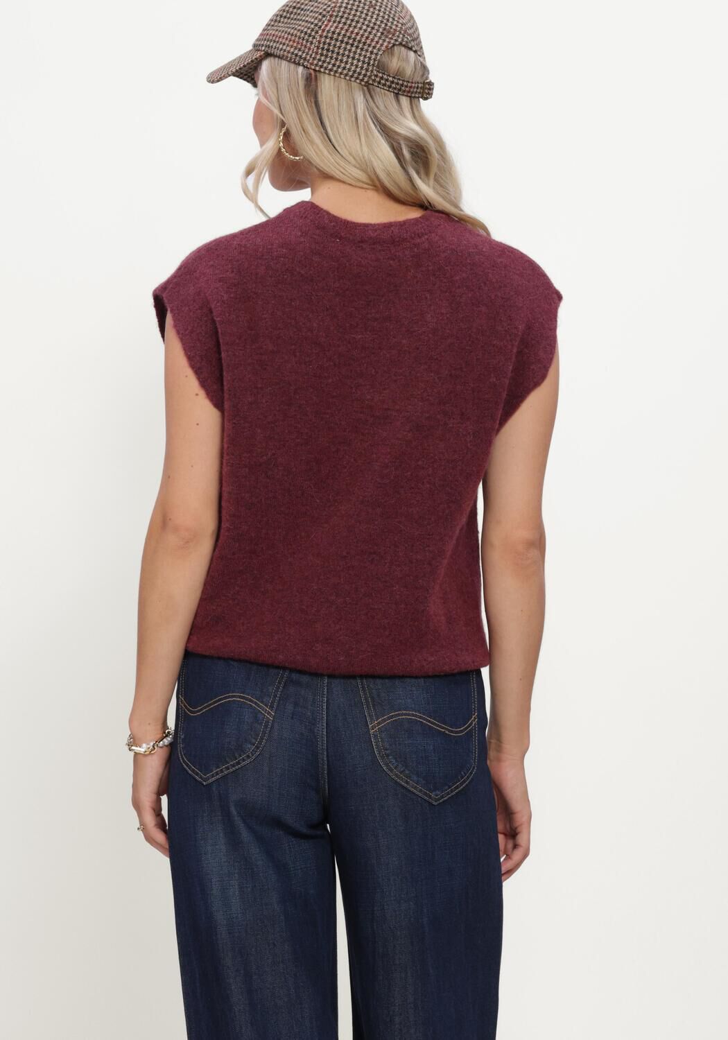 Bordeaux SELECTED WOMEN Trui SLWLULU SL KNIT VEST - large