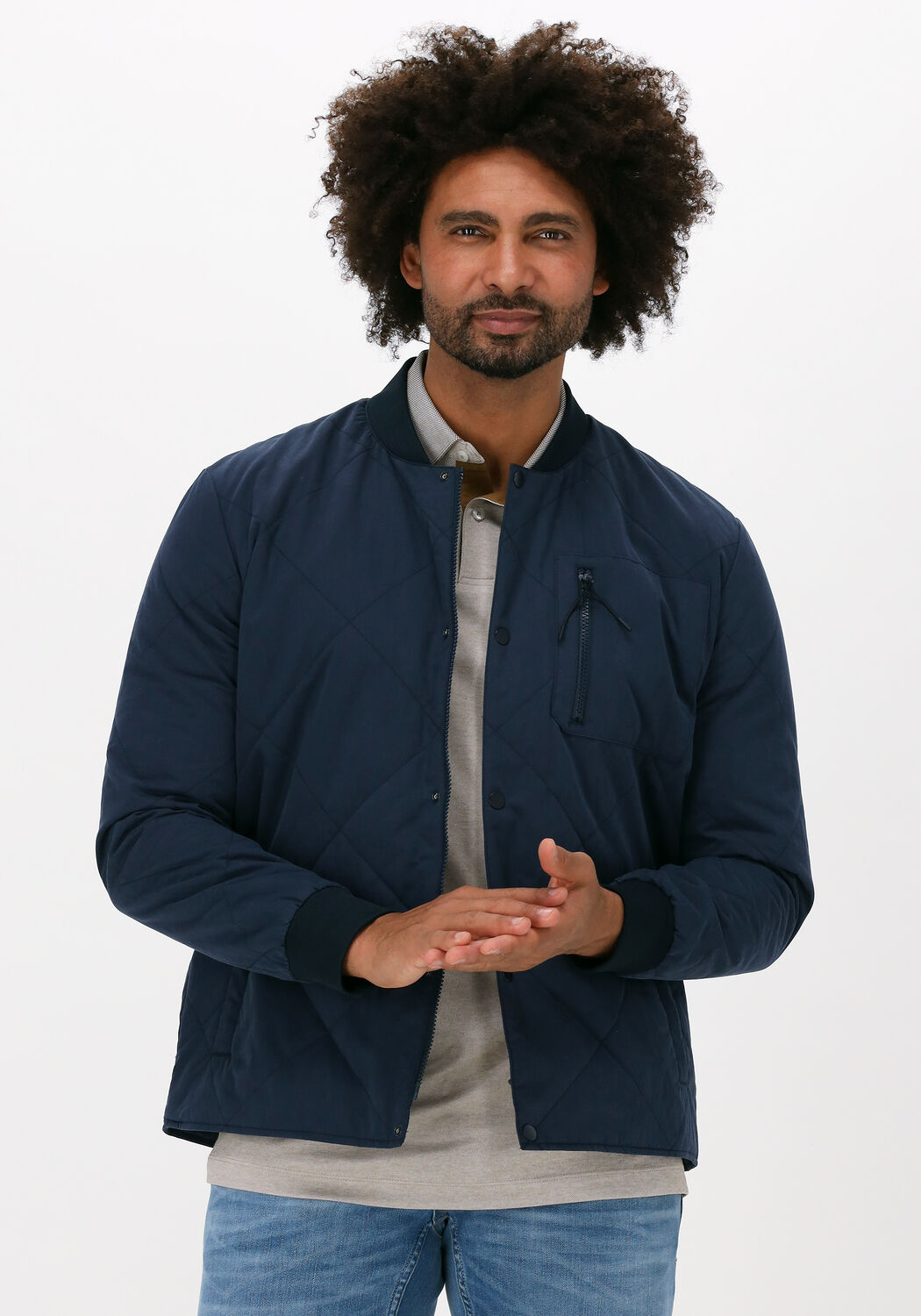 SELECTED HOMME Veste matelass SLHSTRATFORD QUILTED BOMBER en bleu