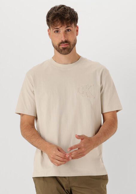 Beige CALVIN KLEIN T-shirt CK APPLIQUE TEE - large
