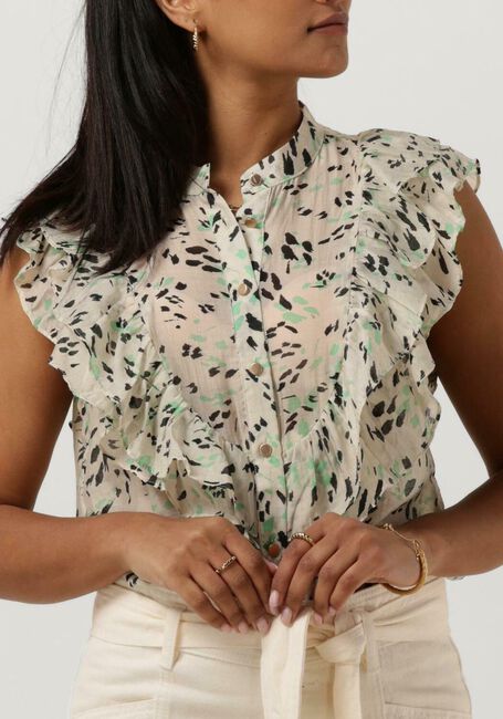 SUMMUM Haut BLOUSE GREEN SPOT PRINT SLEEVELESS Menthe - large