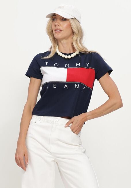 Donkerblauwe TOMMY JEANS T-shirt TJW REG FLAG SS TEE EXT - large