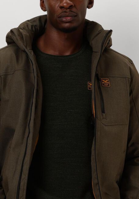 PME LEGEND Veste matelassé SEMI LONG JACKET STRATOR MELANGE TWILL en vert - large