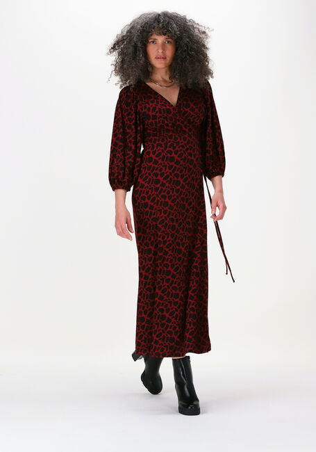 JANSEN AMSTERDAM Robe midi DRESS OVERLAP en rouge - large