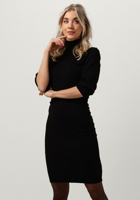 Zwarte MINUS Mini jurk MERSIN HIGHNECK KNIT DRESS - large