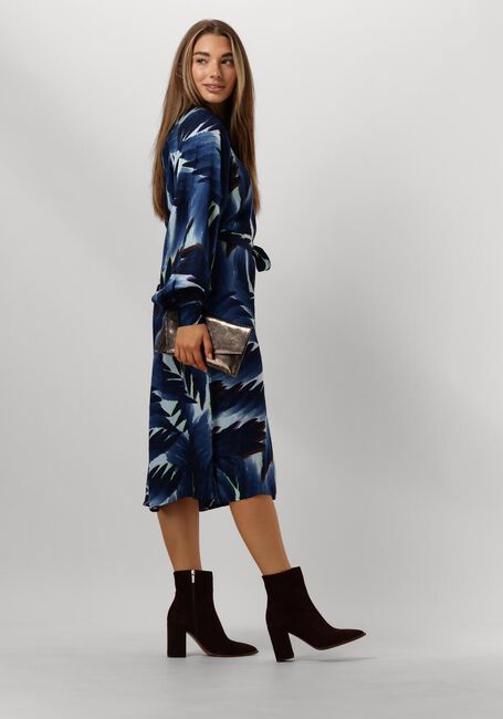POM AMSTERDAM Robe midi JADA FEATHERS BLUE en bleu - large