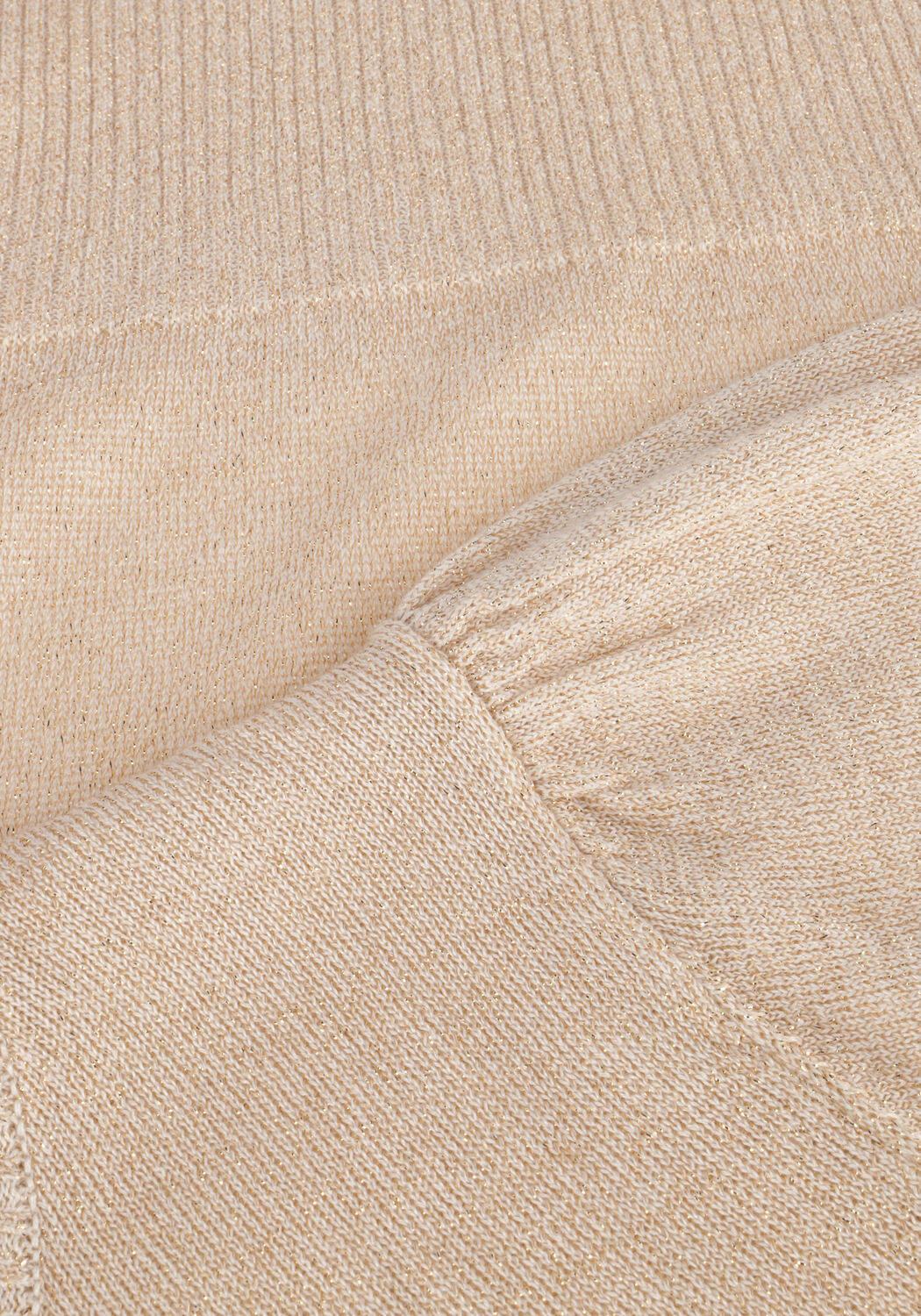 Gouden MINUS T-shirt LIVA PUFF SLEEVE METALLIC KNIT PULLOVER - large