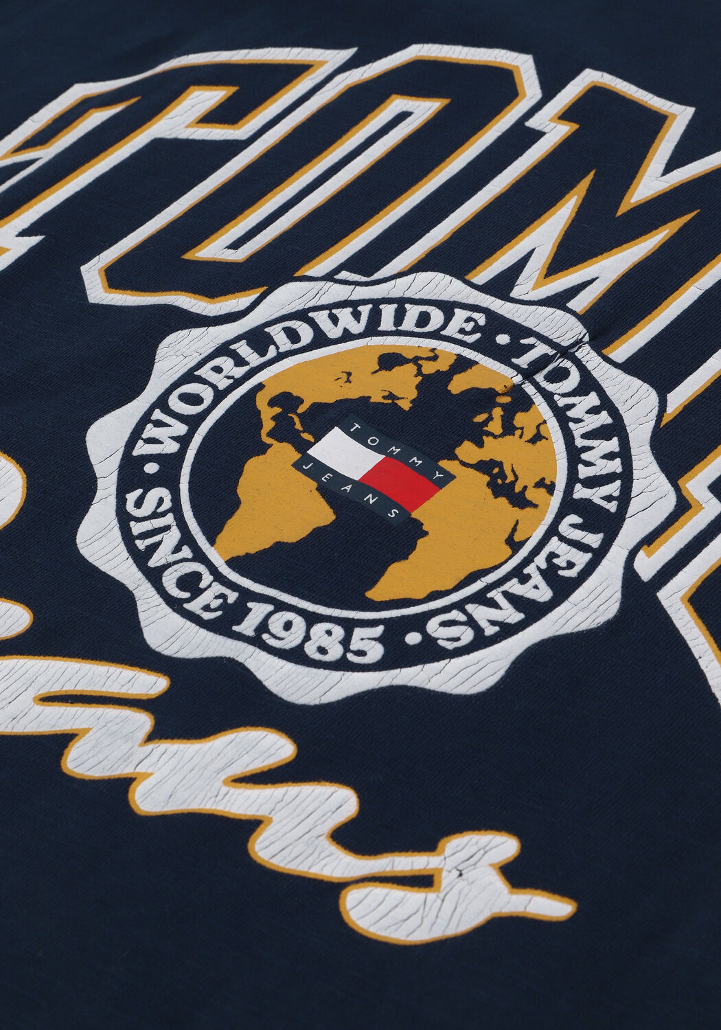 Donkerblauwe TOMMY JEANS T-shirt TJM BOLD COLLEGE GRAPHIC TEE - large
