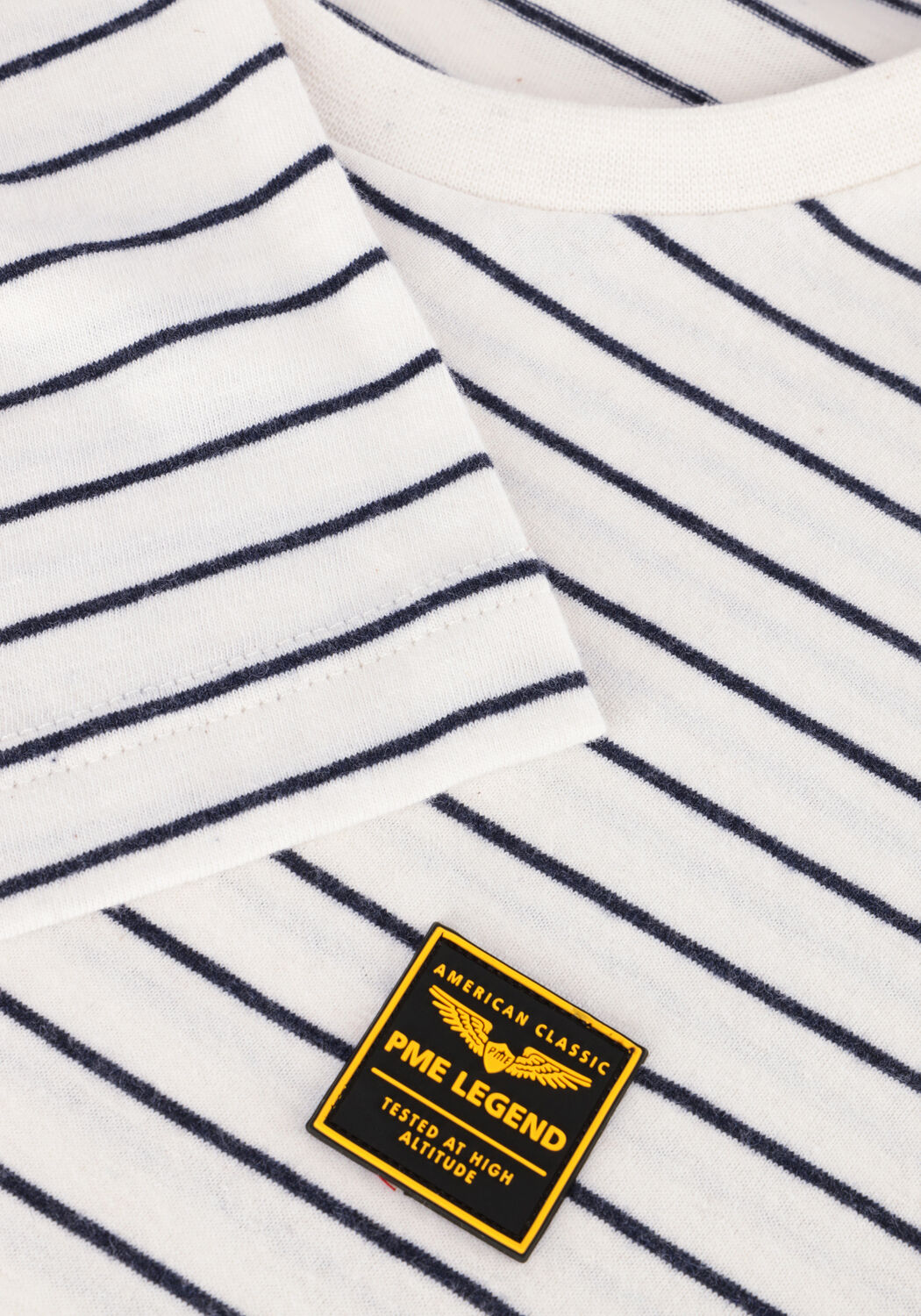 PME LEGEND T-shirt SHORT SLEEVE R-NECK YD MELANGE STRIPED JERSEY en beige - large