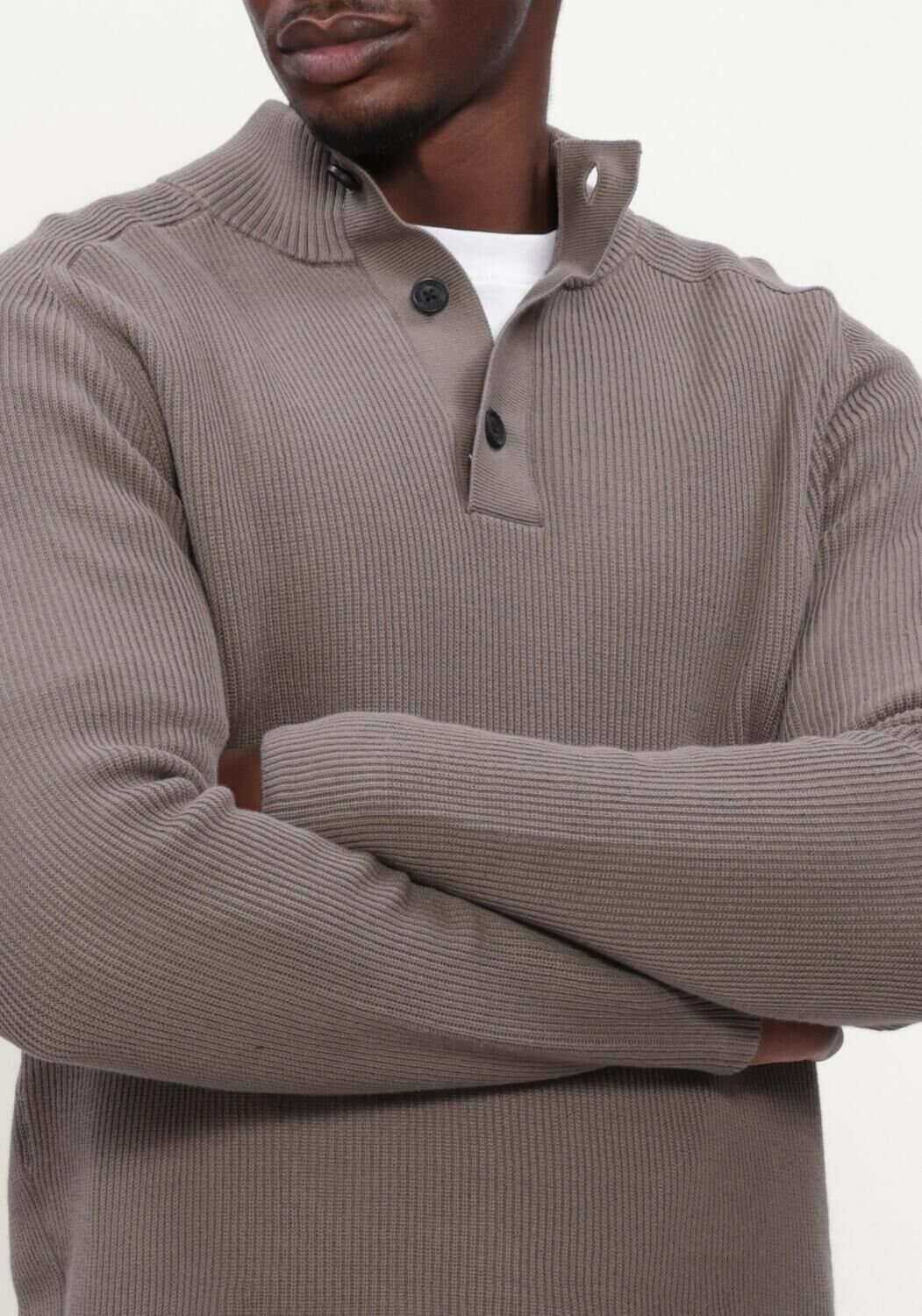 GENTI Pull TURTLE BUTTON LS en taupe - large