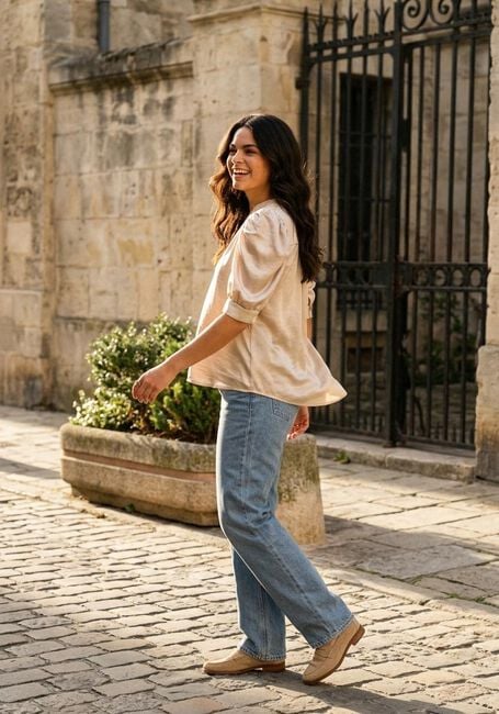 NEO NOIR Wide jeans SIMONA D PANTS Bleu clair - large