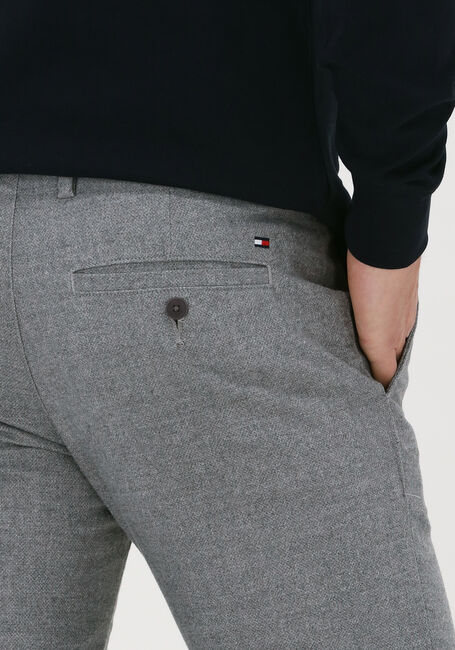 Lichtgrijze TOMMY HILFIGER Pantalon BLEECKER FAKE SOLID WOOL LOOK - large
