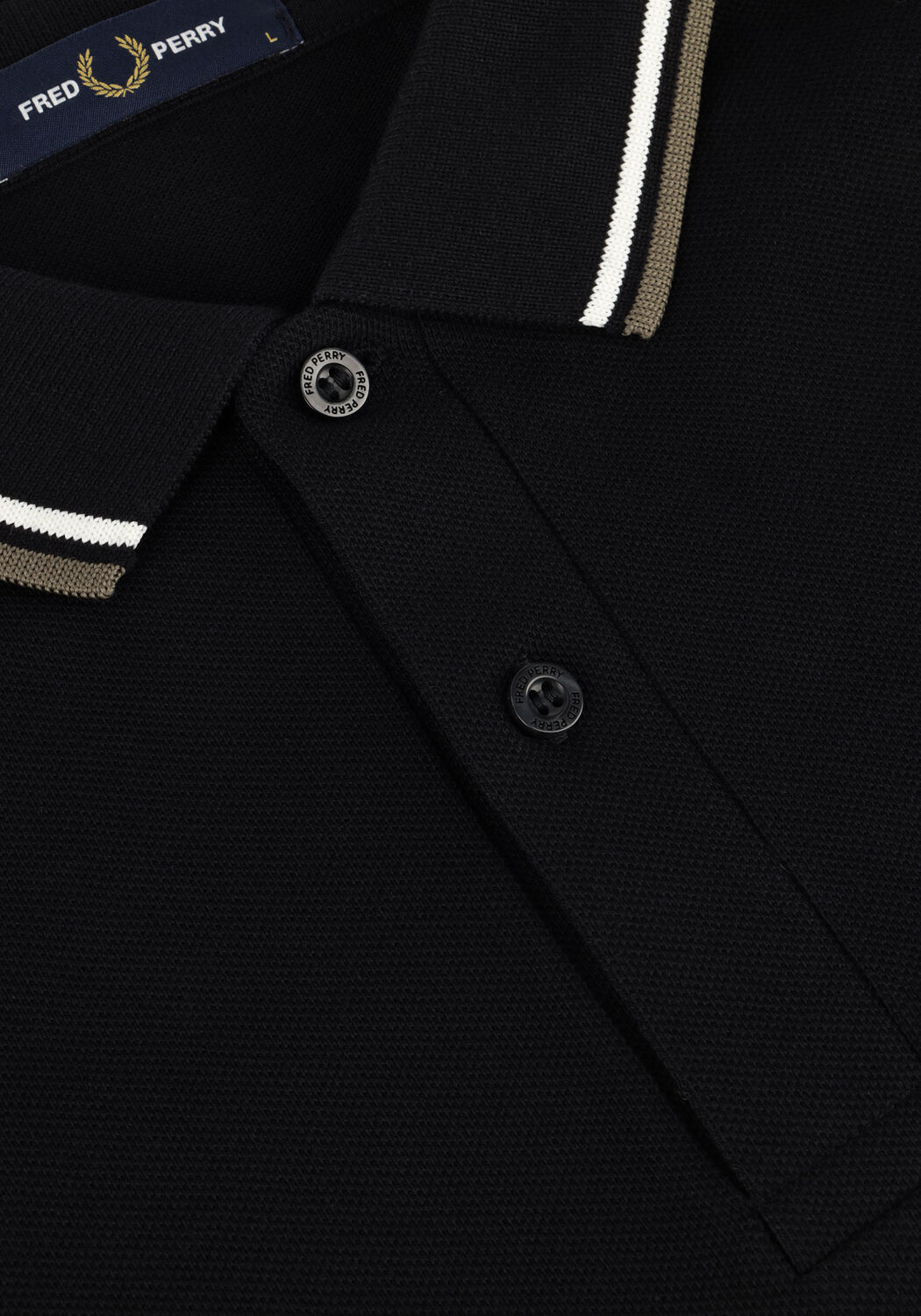 FRED PERRY Polo TWIN TIPPED FRED PERRY SHIRT LONG SLEEVE en noir - large