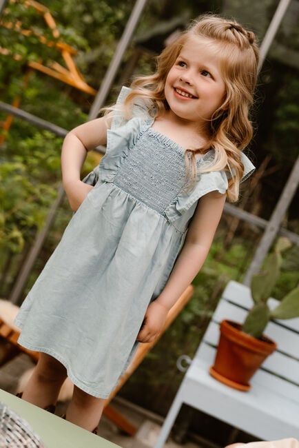 DAILY7 Mini robe RUFFLE DRESS SLEEVELESS Bleu clair - large