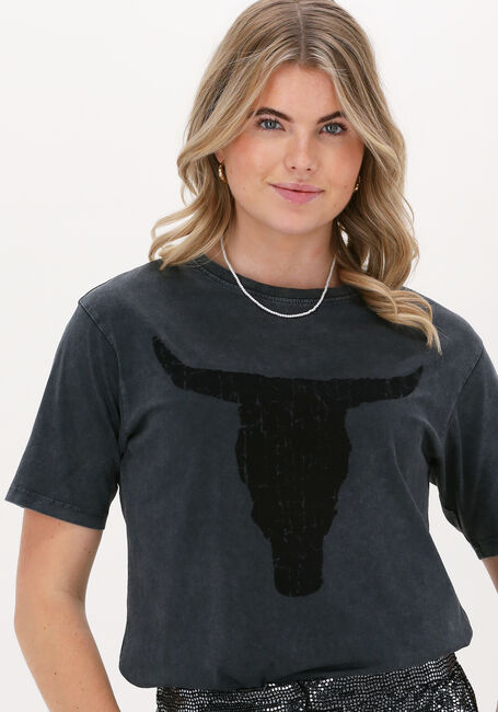 ALIX THE LABEL T-shirt LADIES KNITTED BULL T-SHIRT en noir - large