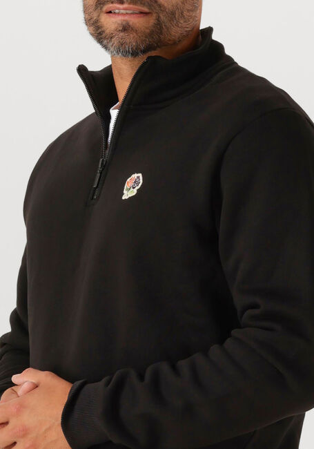 LES DEUX Chandail FELIPE PATCH HALF ZIP en noir - large