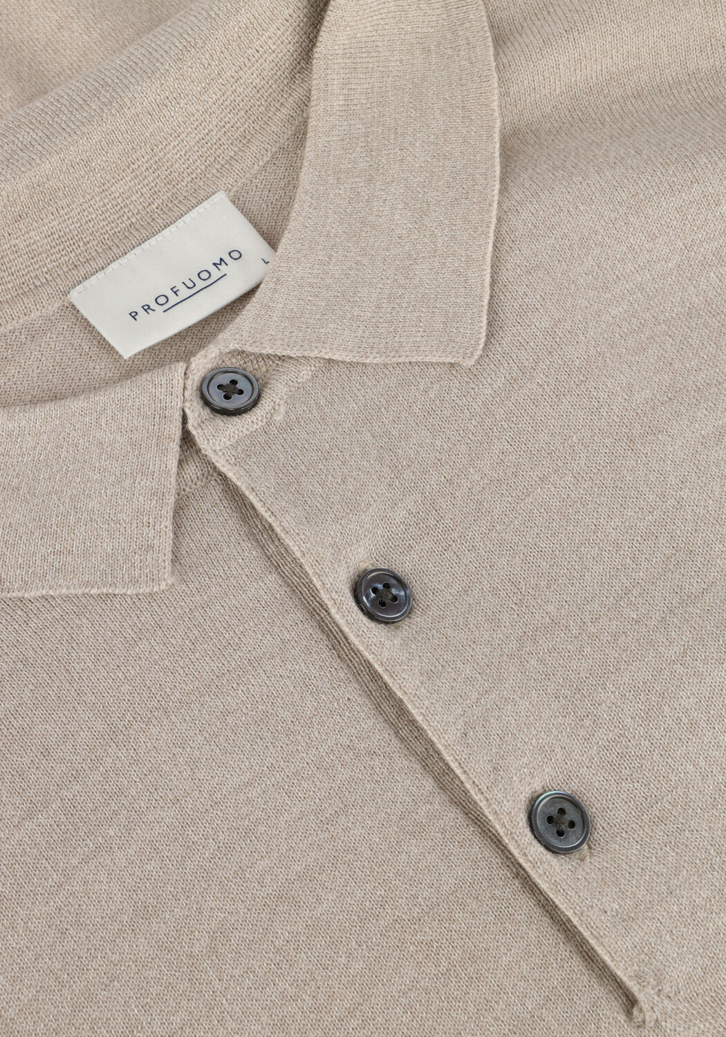 Beige PROFUOMO Polo POLO LONG SLEEVE - large