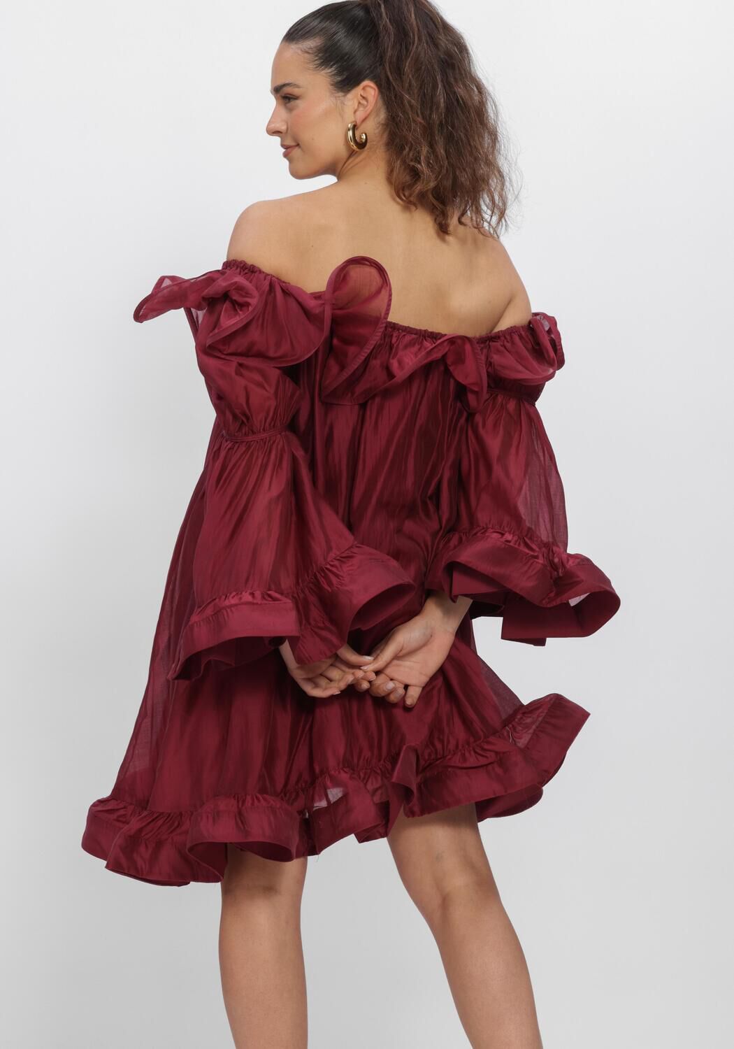 Y.A.S. Mini robe YASFALLULAH O/S DRESS - D2D Bordeaux - large
