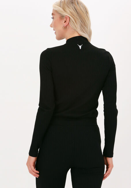 Zwarte ALIX THE LABEL Top LADIES KNITTED RIB TURTLE NECK TOP - large