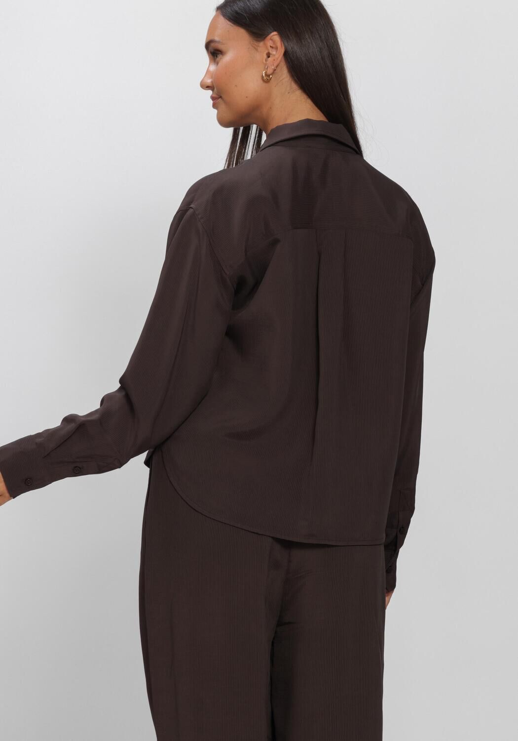 Bruine BY-BAR  KRIS SATIN STRIPE BLOUSE - large