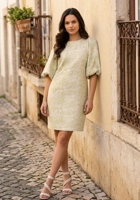 Groene NOTRE-V Mini jurk NV-HENDERIKA BROCADE DRESS - large