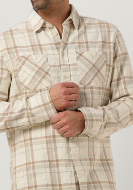BUTCHER OF BLUE Surchemise RICHARD TWILL CHECK SHIRT en beige - large